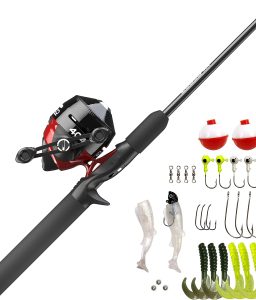 Zebco 404 Spincast Reel and 2-Piece Fishing Rod Combo, Durable Fiberglass Rod with EVA Handle, QuickSet Anti-Reverse Reel with Built-In Bite Alert, Pre-Spooled