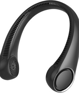 Portable Neck Fan, Hands Free Bladeless, 360° Cooling Personal Fan,Wearable Quiet Fan for Outdoor Indoor, Birthday Gifts for Men Women Mom Dad, 4000mAh Battery USB Rechargeable, 3-Speeds(Black)